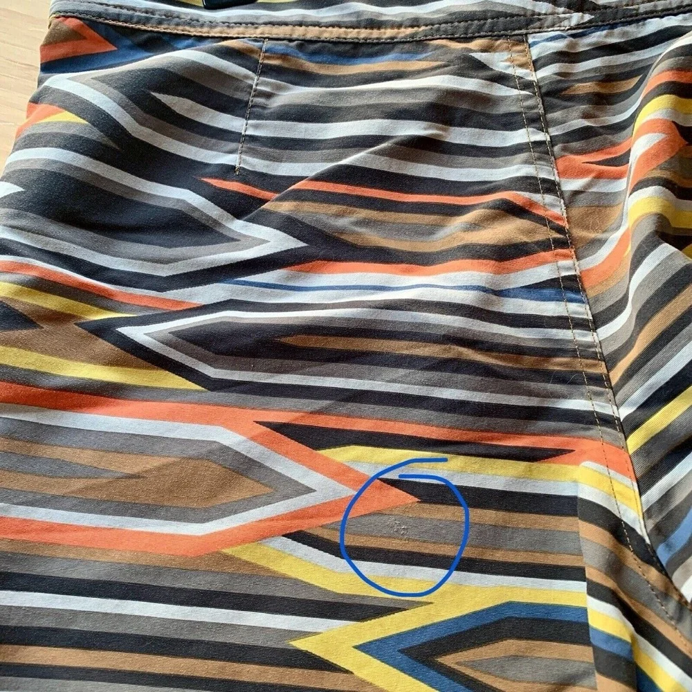 Patagonia Mens Swim Trunks 29 x 8 Board Shorts Unlined Striped Gorpcore Beach